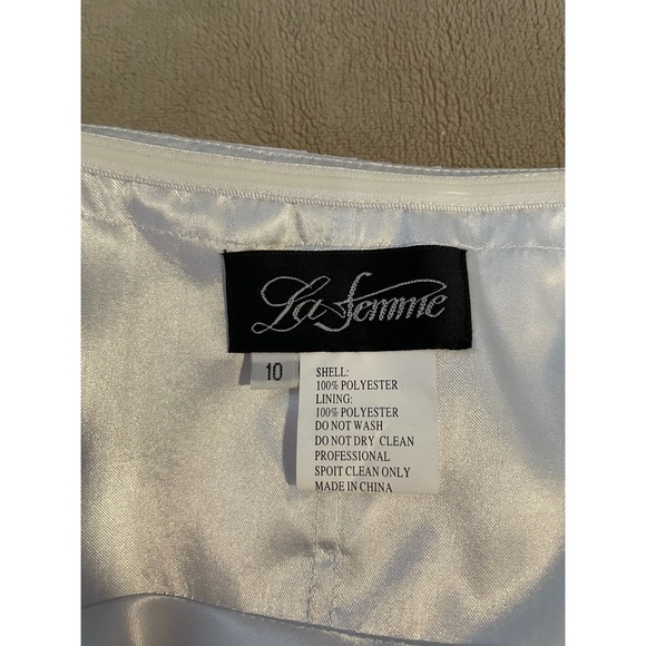 LaFemme Grecian strapless empire waist gown - Picture 6 of 12